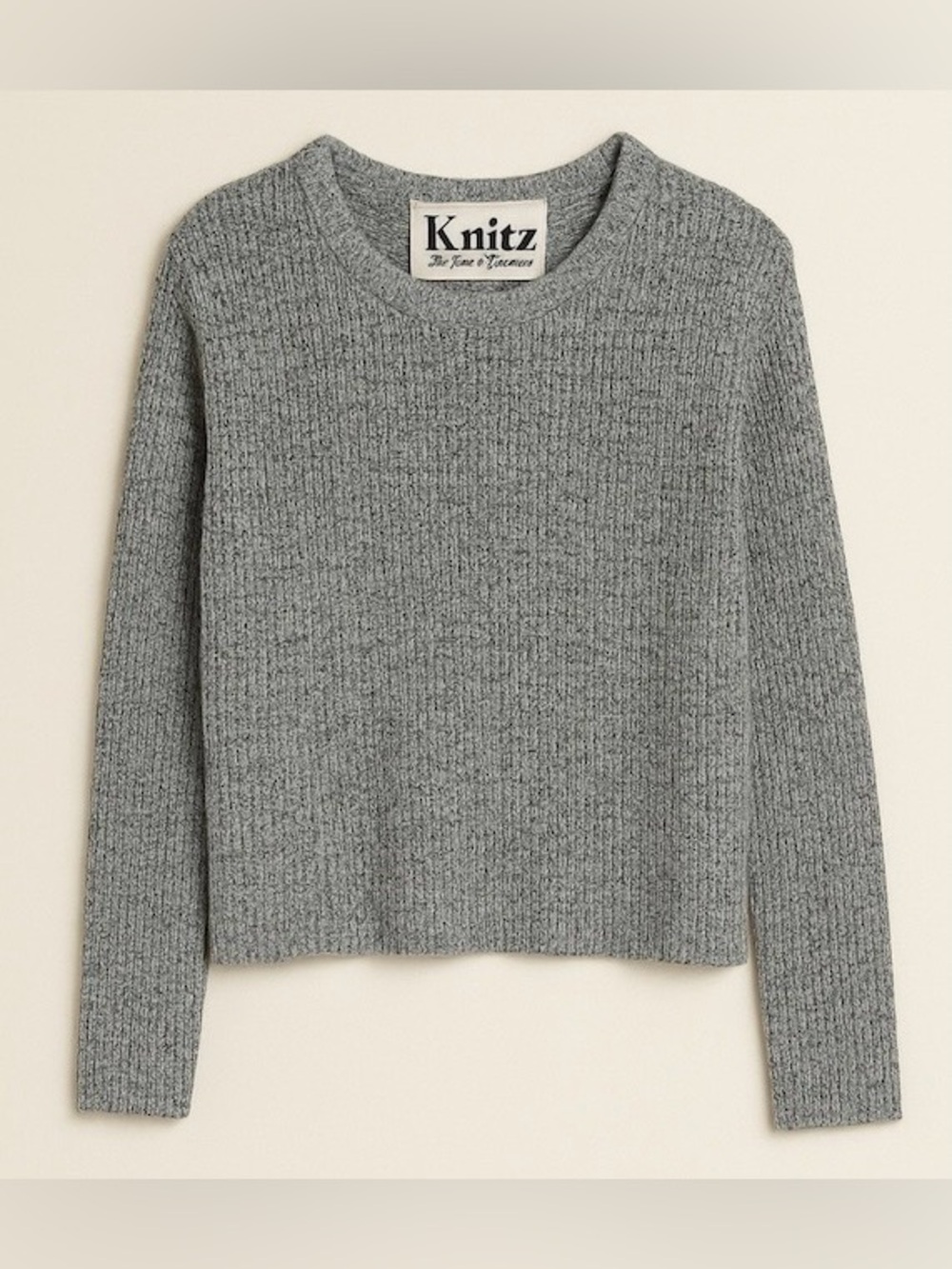 NWT FL&L Knitz Grey Ribbed Sweater Size Large